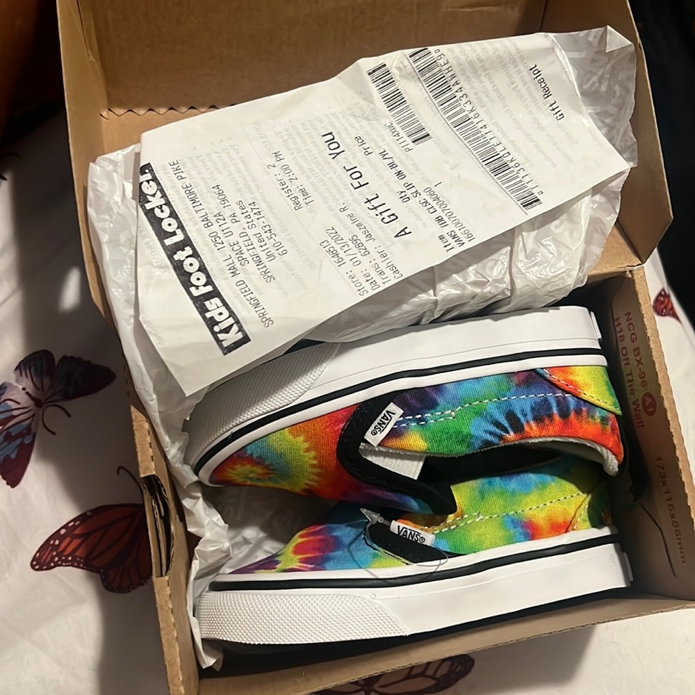Tie dye vans kids size 6